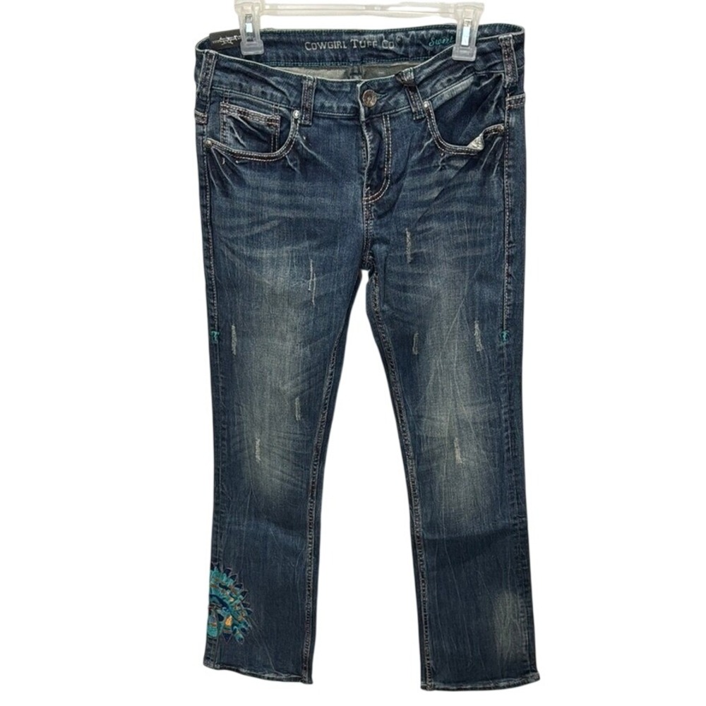 Cowgirl Tuff Autumn Breeze Boot Cut Jeans Women's Size 31x33 Blue Denim